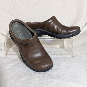 Women's Merell Brown Air Cushion Leather‎ upper Encore Nova Slip On Clogs Size 6